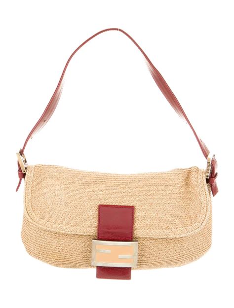 fendi raffia baguette|Fendi bag.